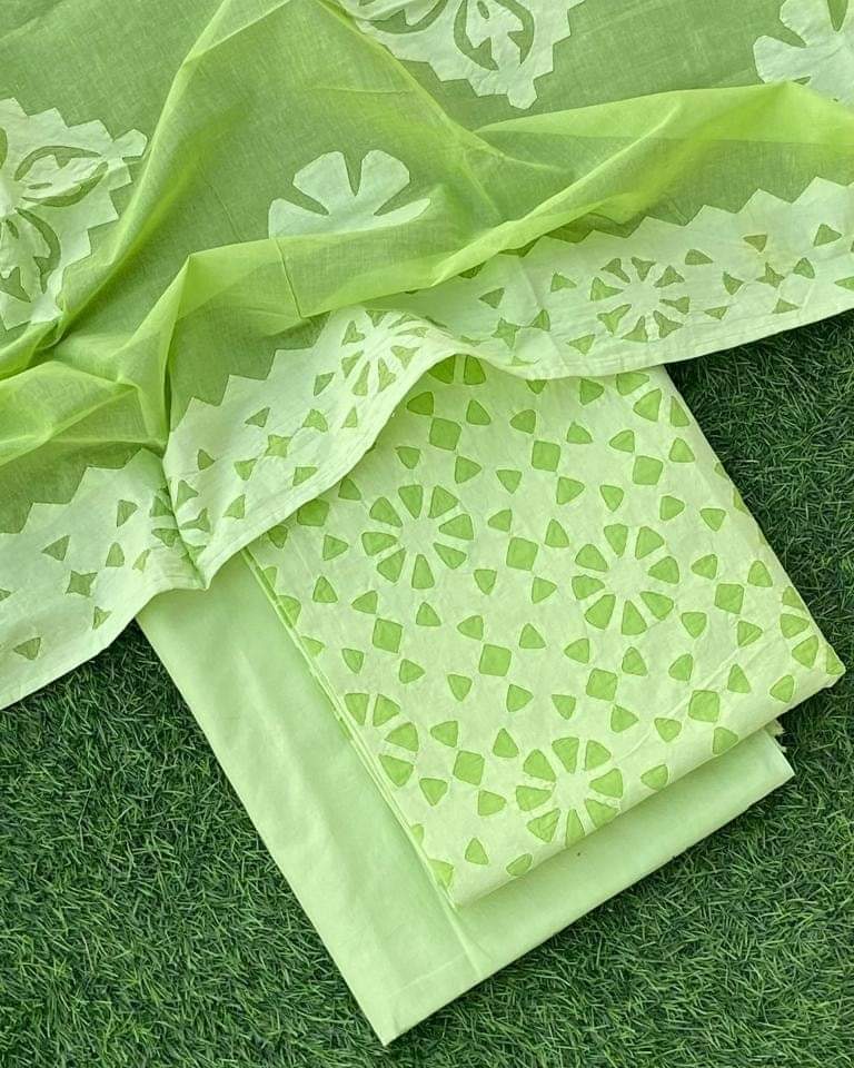 Luxury Applique Work Cotton Suit Set – Customizable Colors Available