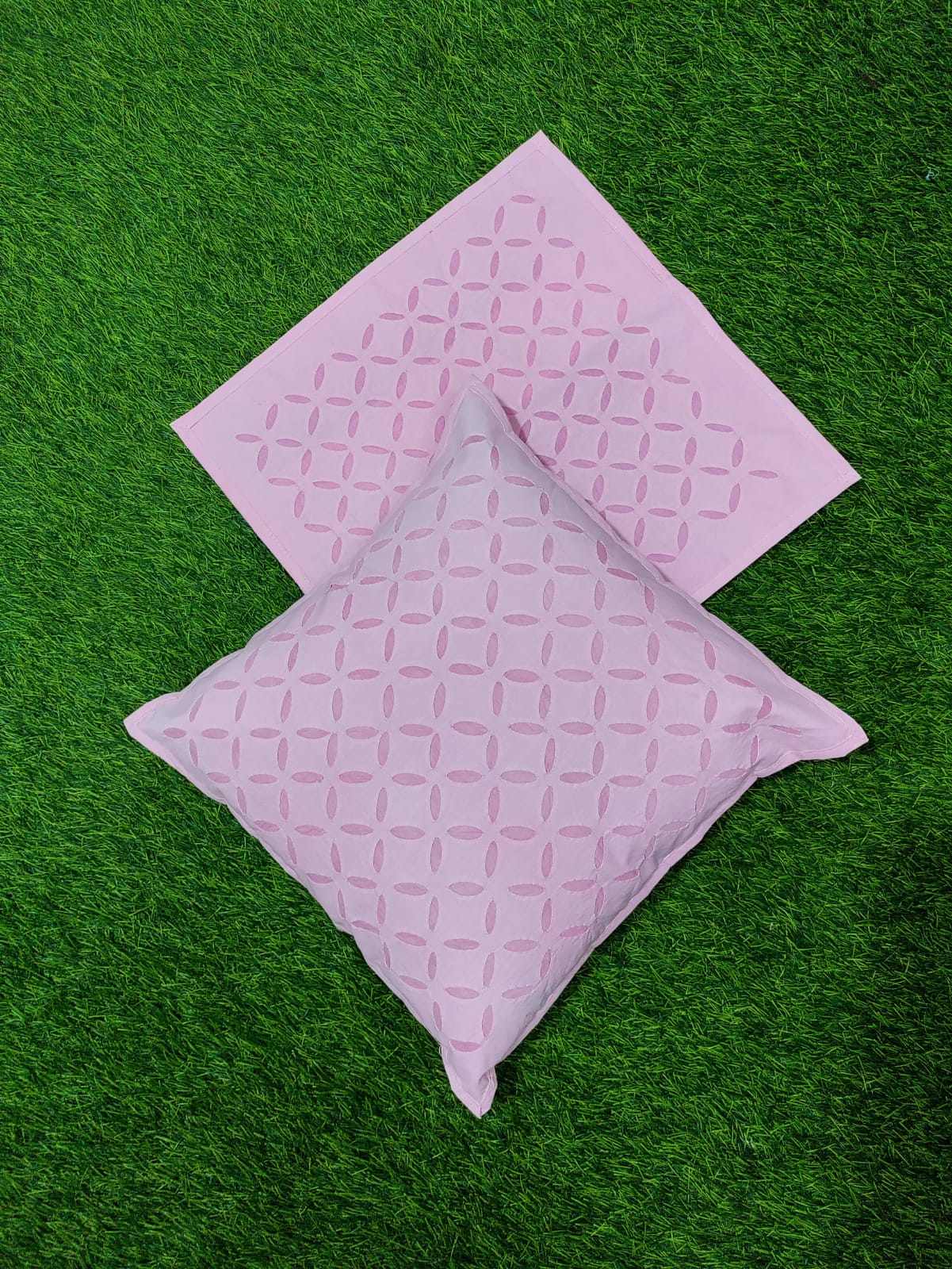 Handcrafted Applique Work Cushion Covers | Cotton with Organdy Fabric