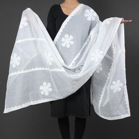 Elegant Applique Work Cotton Dupatta with Organdy Fabric | Made to Order
