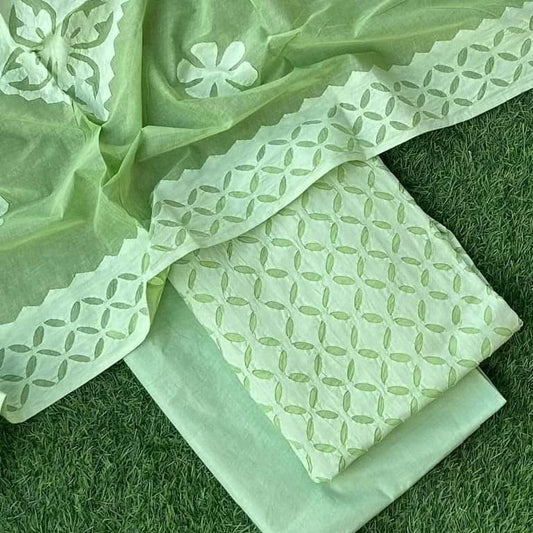 Applique Work Suits In Cotton Fabric